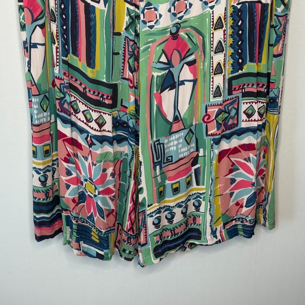 Lafayette 148 New York XXL Abstract Geometric Cotton 2 Piece Top Coulotte Set - Picture 13 of 16